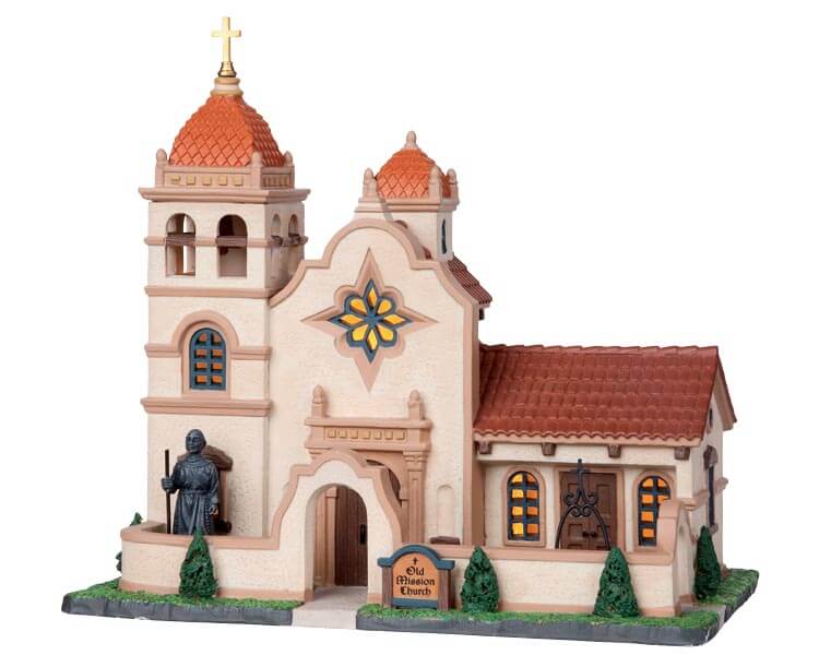 lemax-old-mission-church-glise-miniature-lumineuse-village-de-no-l image 1