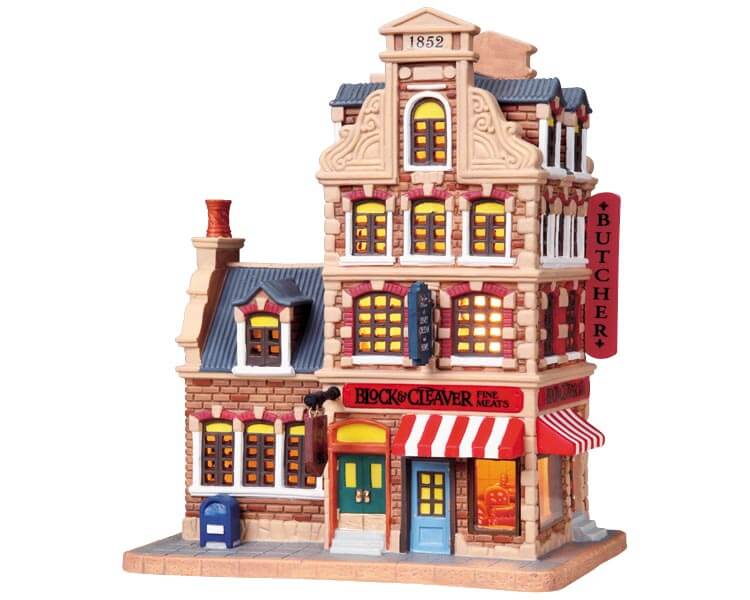 lemax-block-cleaver-butcher-shop-boucherie-miniature-lumineuse image 1