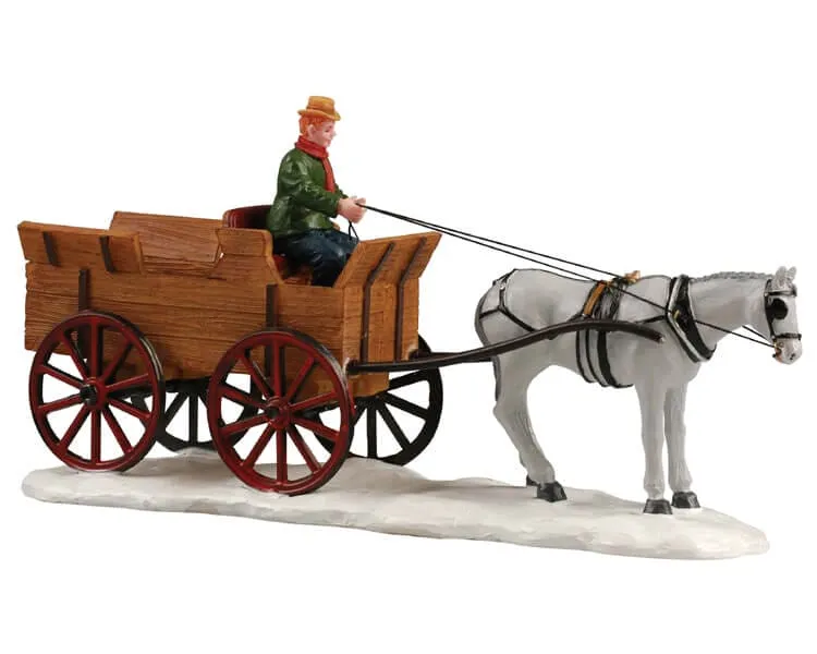 lemax-buckboard-wagon-chariot-miniature-pour-village-de-no-l image 1