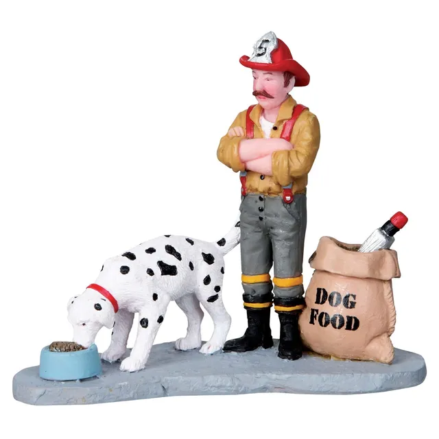 lemax-dinner-at-the-firehouse-figurine-pompiers-village-de-no-l image 1