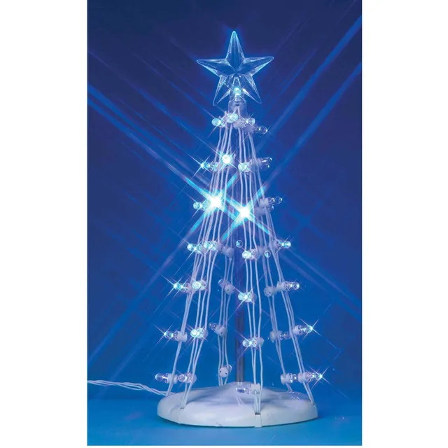 lemax-lighted-silhouette-tree-blue-medium-sapin-lumineux-bleu image 1