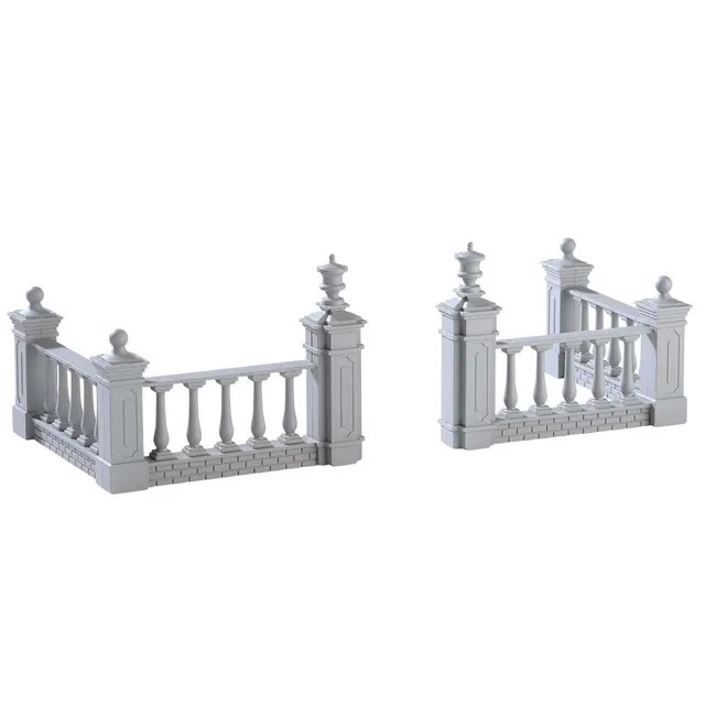 lemax-plaza-fence-set-de-4-cl-tures-miniatures-village-de-no-l image 1