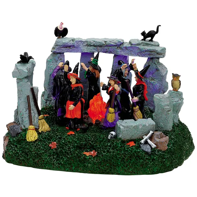 lemax-witches-coven-sc-ne-anim-e-sorci-res-feu-de-camp image 1