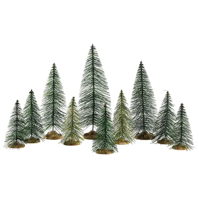 lemax-needle-pine-trees-lot-de-10-sapins-stables-miniatures image 1