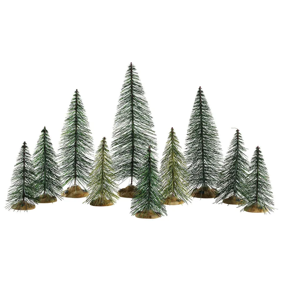 lemax-needle-pine-trees-lot-de-10-sapins-stables-miniatures image 1