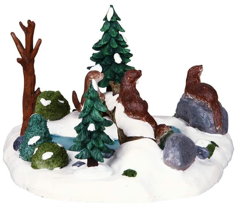 lemax-otters-figurines-loutres-miniatures-village-de-no-l image 2
