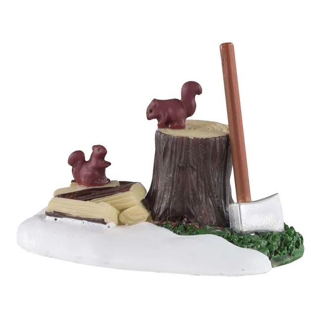 lemax-axe-and-logs-accessoire-b-ches-et-hache-miniature image 1
