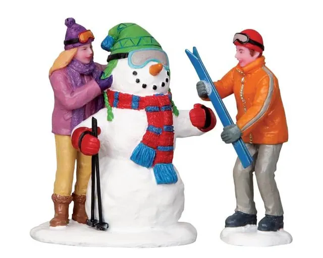 lemax-skier-snowman-figurine-bonhomme-de-neige-skieur image 1