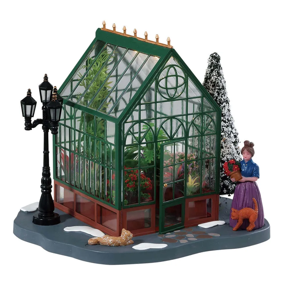 lemax-victorian-greenhouse-serre-victorienne-miniature-lumineuse image 1