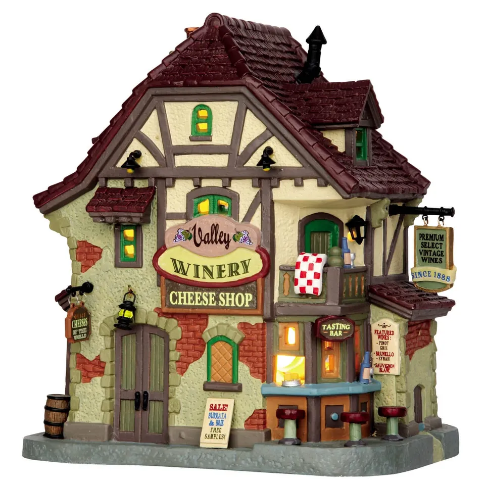 lemax-valley-winery-cheese-shop-maison-miniature-lumineuse-fromagerie image 1