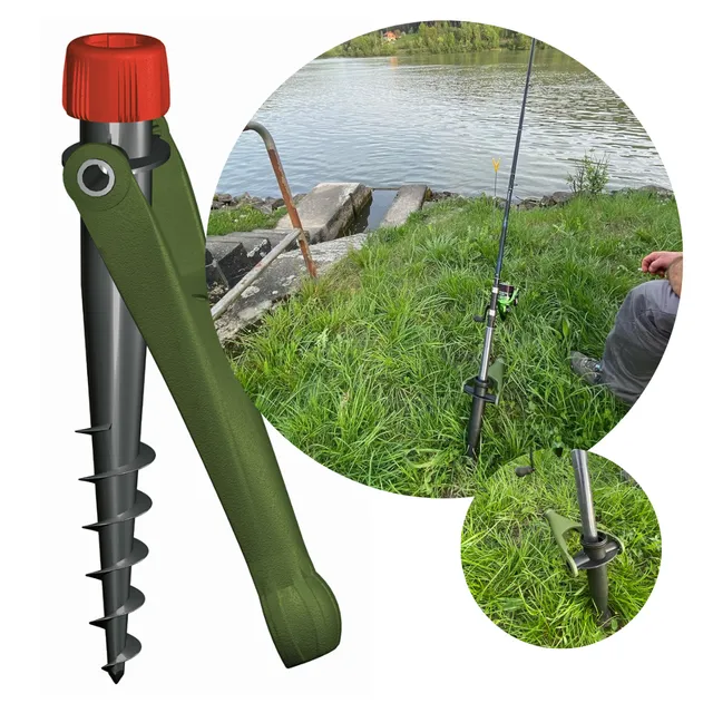 krinner-vario-drill-oliv-ancrage-de-sol-et-porte-parasol image 1