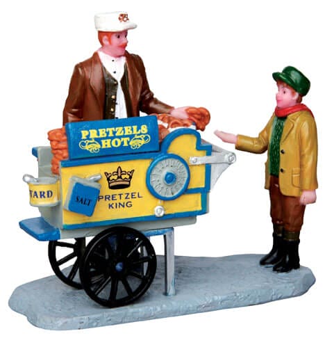 lemax-pretzel-king-pretzel-cart-chariot-miniature-caddington image 1