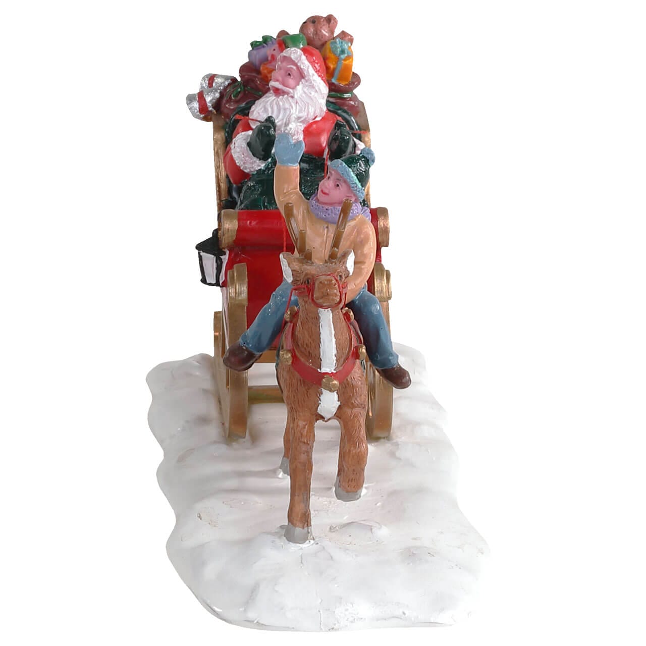 lemax-santa-s-sleigh-tra-neau-p-re-no-l-miniature-avec-enfant-et-renne image 3