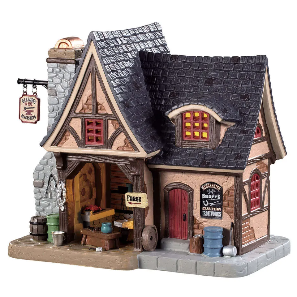 lemax-bellows-and-co-blacksmith-forge-miniature-de-village-de-no-l-caddington image 1