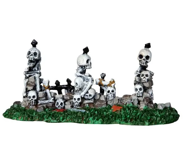 lemax-skull-and-stone-fence-cl-ture-miniature-spooky-town image 1