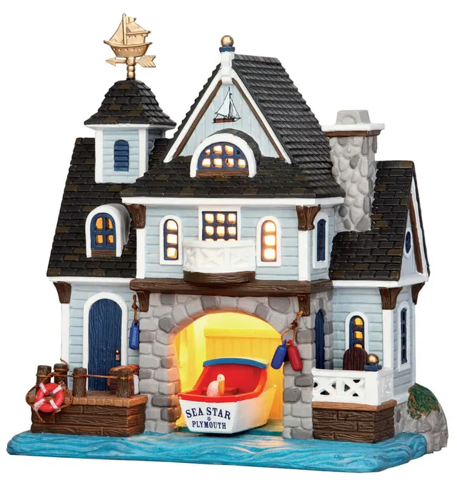 lemax-boathouse-hangar-bateaux-miniature-lumineux image 1