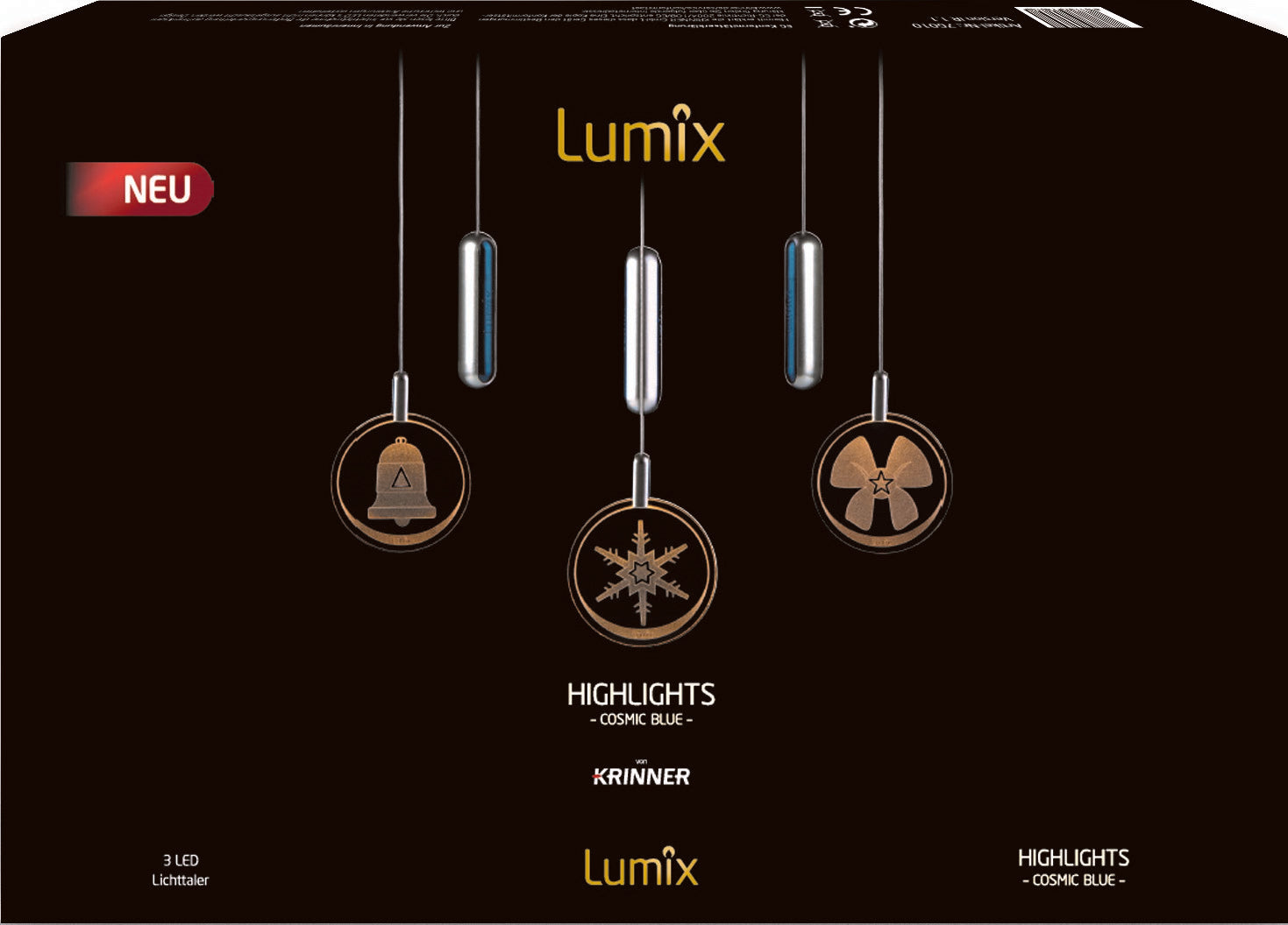 krinner-lumix-highlights-cosmic-blue-d-coration-lumineuse-3d-pour-sapin-6-cm image 2
