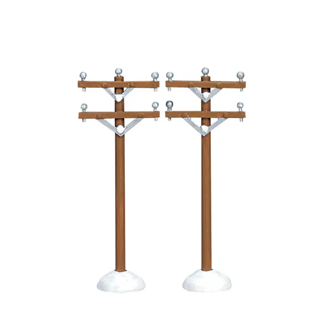 lemax-telephone-poles-lot-de-2-accessoire-village-miniature image 1