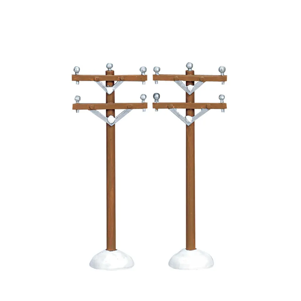 lemax-telephone-poles-lot-de-2-accessoire-village-miniature image 1