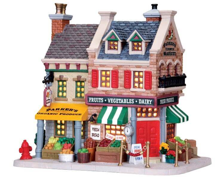 lemax-parker-s-corner-market-commerce-village-miniature image 1