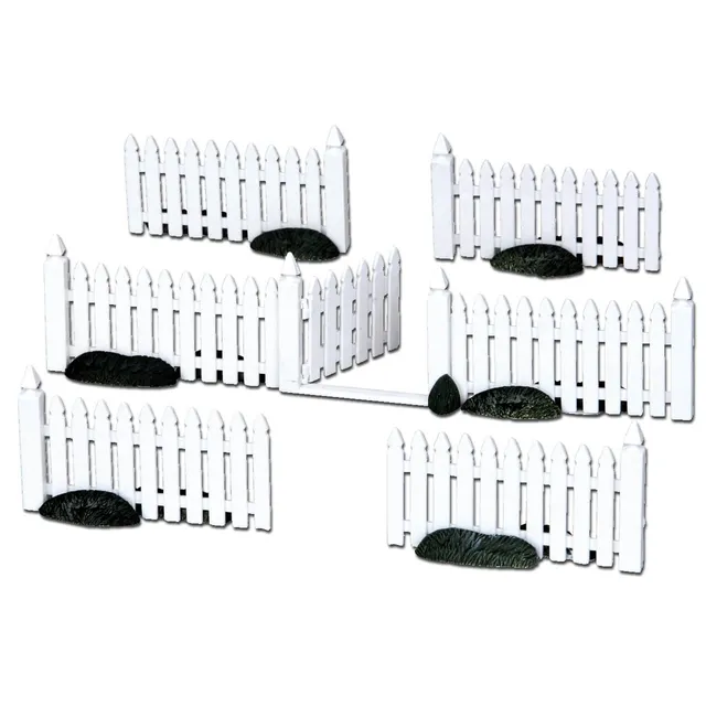 lemax-plastic-picket-fence-set-of-7-lot-7-barri-res-village-miniature image 1