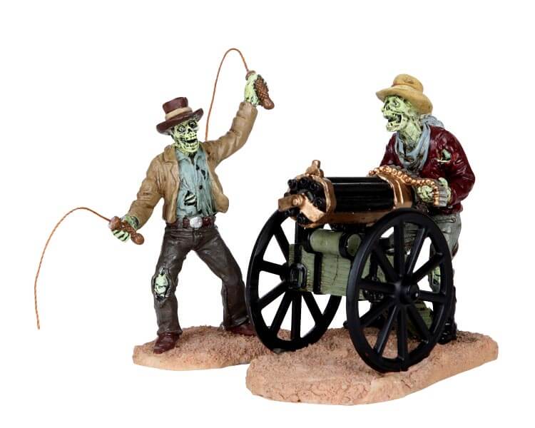 lemax-bullwhip-ghoul-gatling-gun-ghoul-set-2-figurines-spooky-town image 1