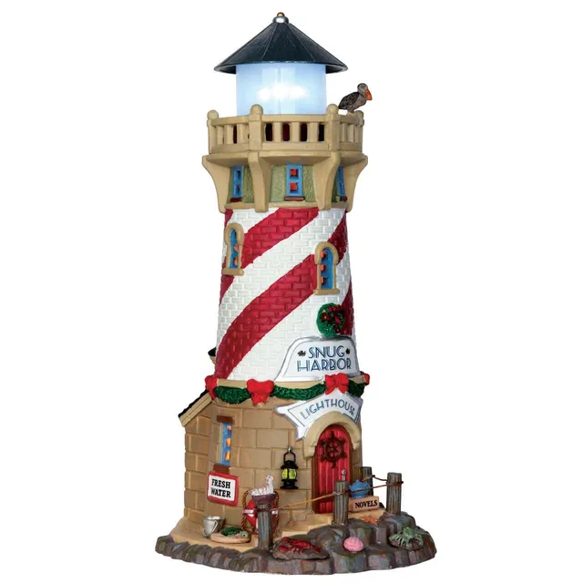 lemax-snug-harbor-lighthouse-phare-lumineux-miniature image 1