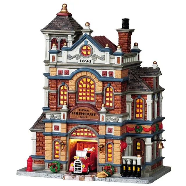 lemax-town-firehouse-no-3-b-timent-lumineux-village-de-no-l image 1