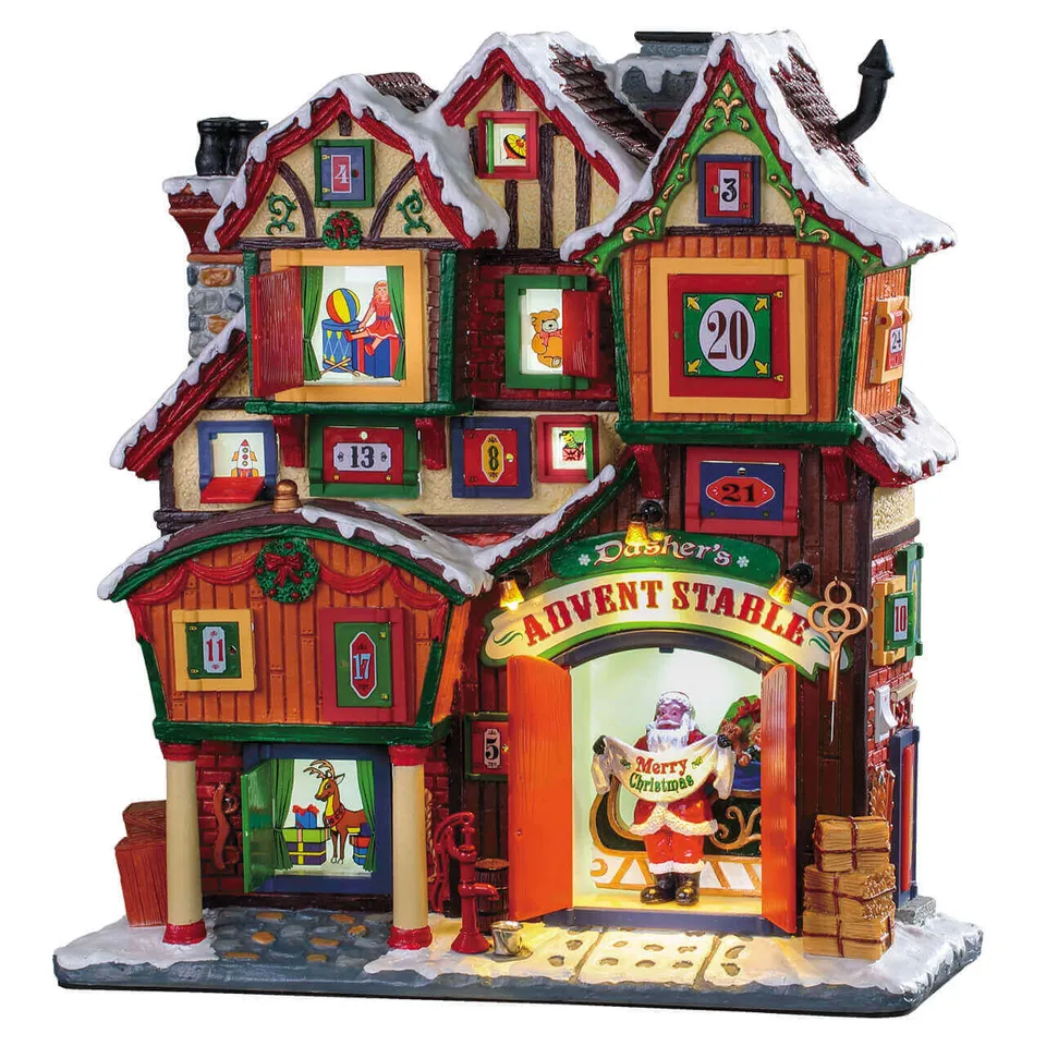 lemax-dasher-s-advent-stable-table-calendrier-de-l-avent image 1