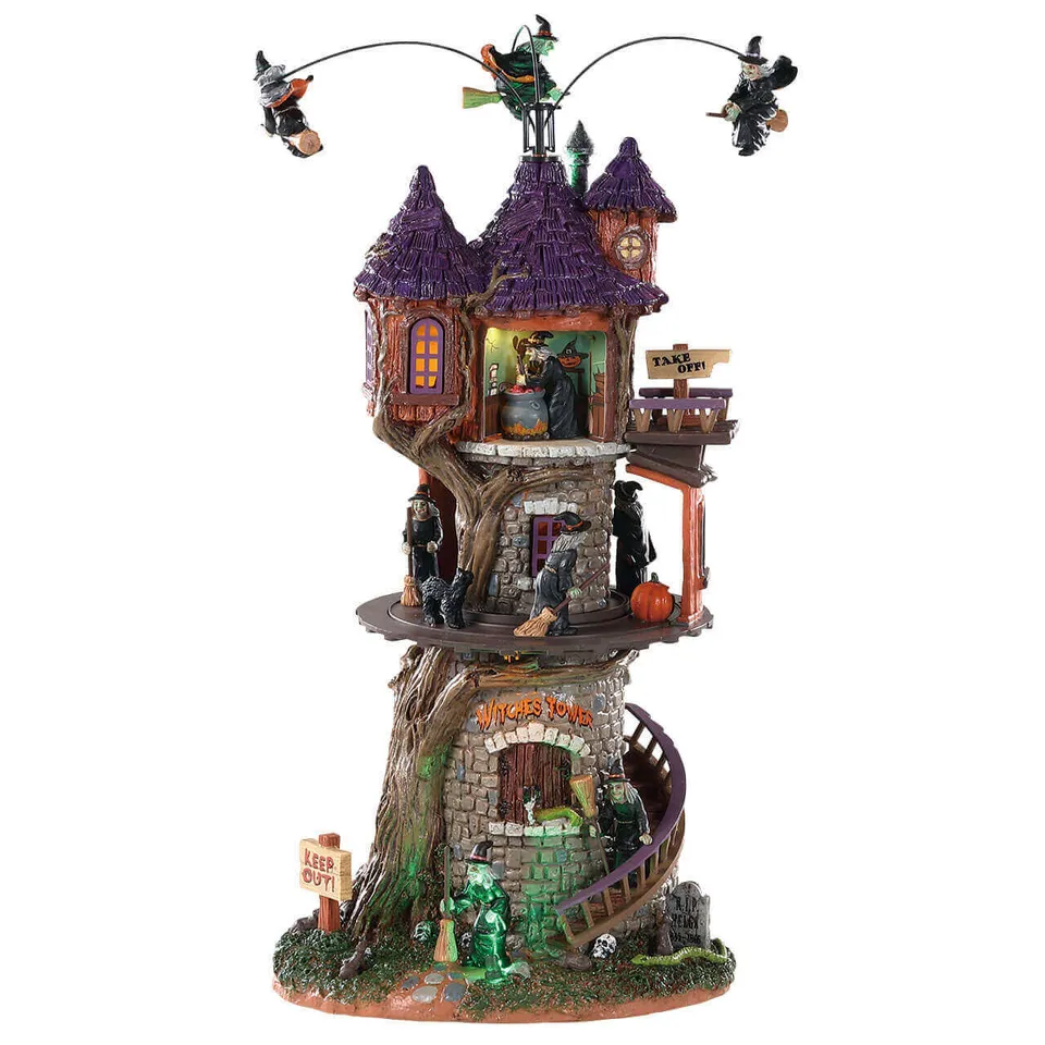 lemax-witches-tower-b-timent-lumineux-et-sonore-spooky-town image 1
