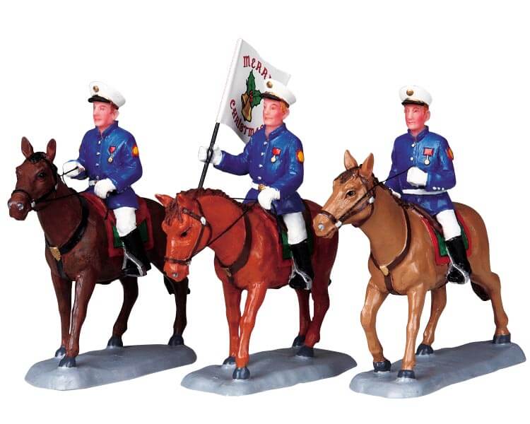 lemax-equestrian-flag-bearers-figurines-cavaliers-miniatures image 1