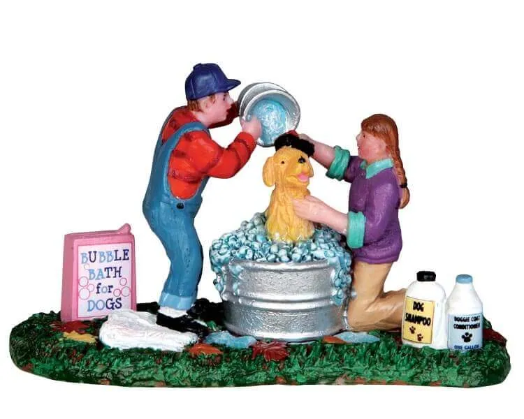 lemax-sparky-gets-a-bath-figurine-chien-miniature-village image 1