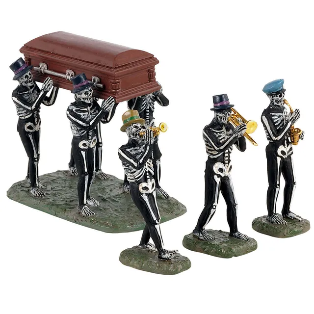 lemax-jazz-funeral-set-4-pi-ces-fanfare-squelettes-spooky-town image 1