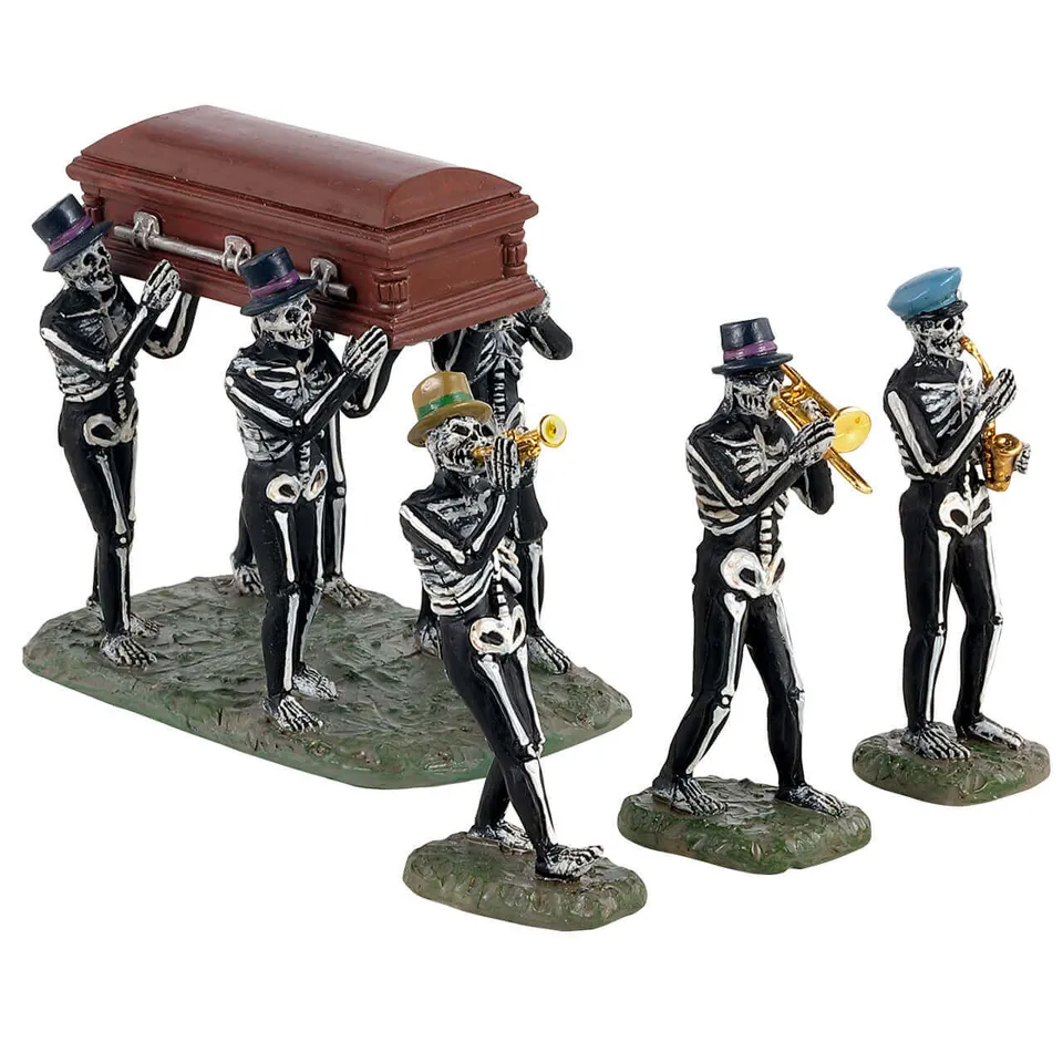 lemax-jazz-funeral-set-4-pi-ces-fanfare-squelettes-spooky-town image 1