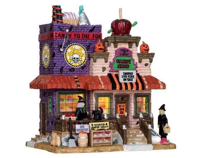 lemax-trick-or-treat-candy-shop-boutique-miniature-lumineuse-spooky-town image 1