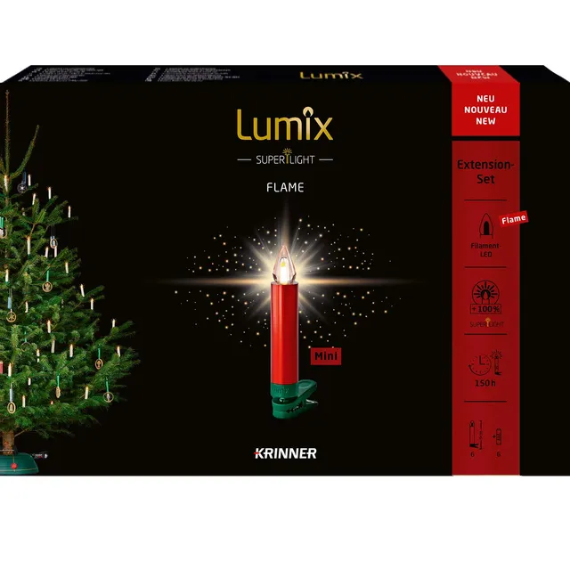 krinner-lumix-superlight-flame-mini-rouge-m-tal-bougie-led-extension image 1