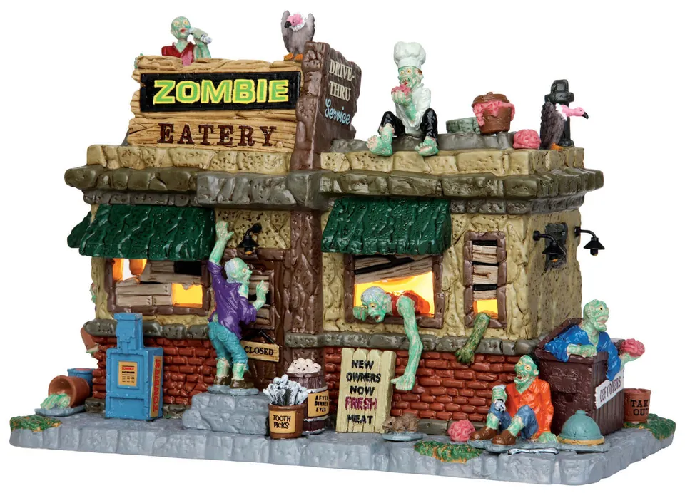 lemax-zombie-eatery-b-timent-spooky-town-miniature image 1