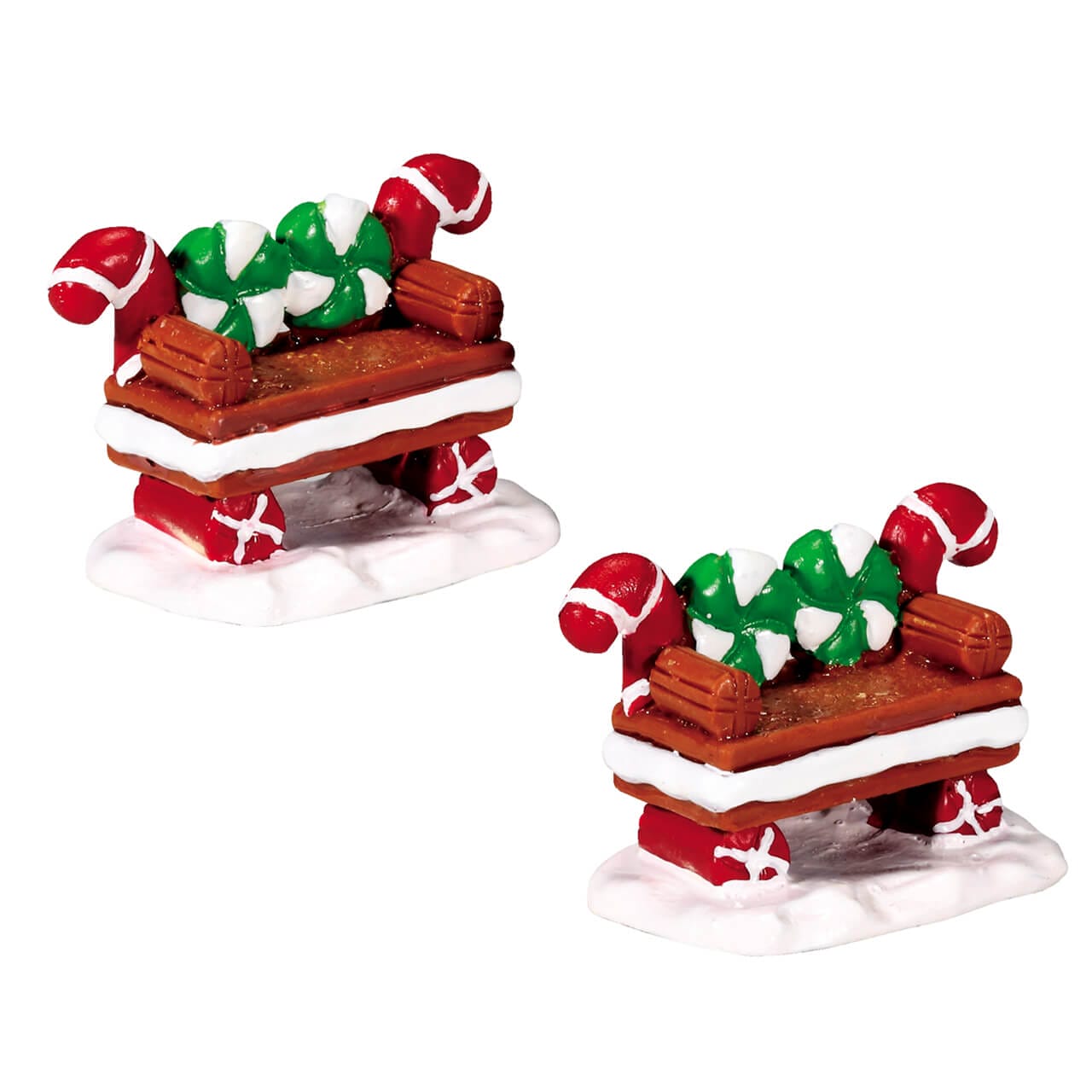 lemax-peppermint-cookie-bench-set-of-2-bancs-gourmands-sucre-d-orge image 2