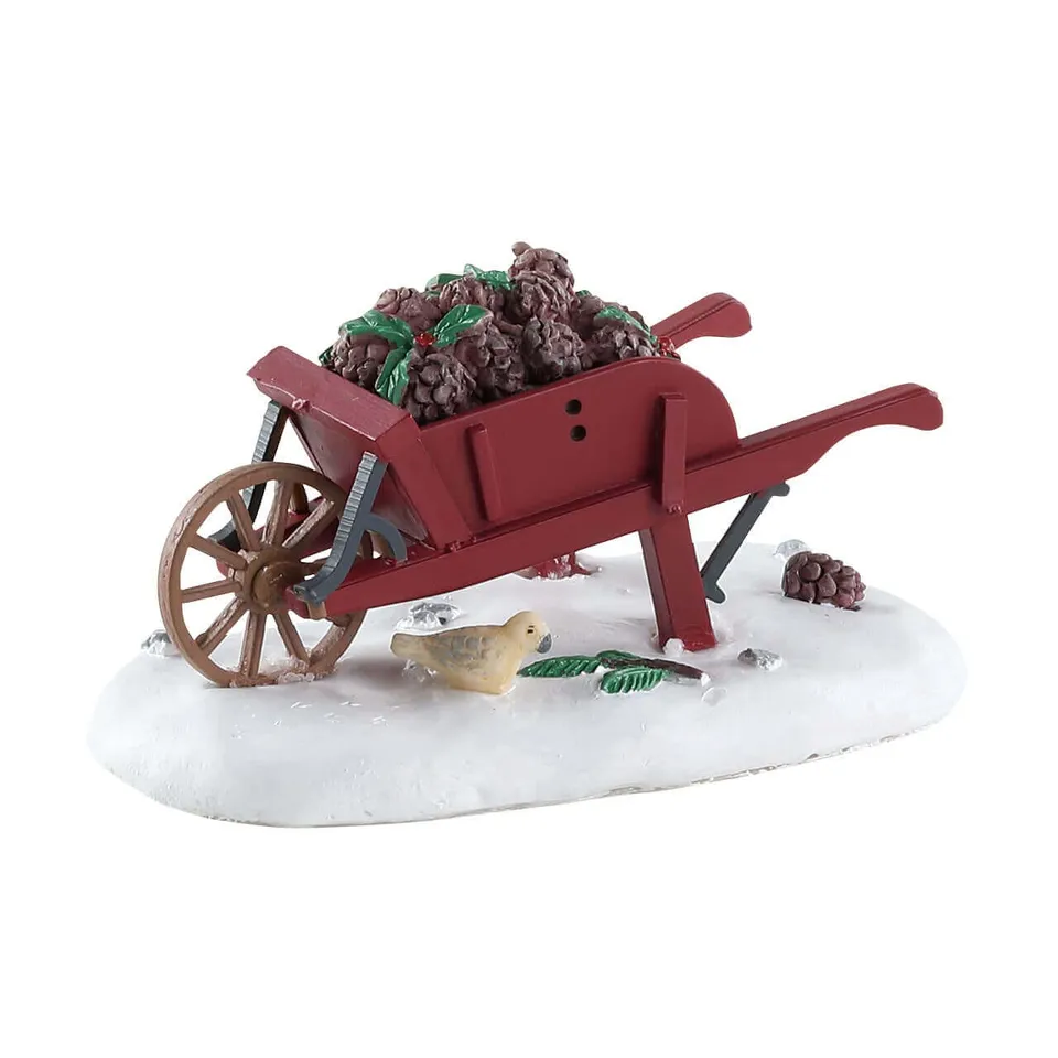 lemax-wheelbarrow-brouette-miniature-pour-village-de-no-l image 1