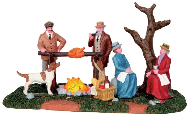 lemax-hunting-party-roast-accessoire-figurine-repas-de-no-l-miniature image 1