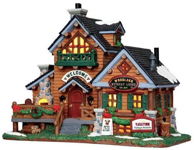lemax-woodland-retreat-lodge-chalet-lumineux-village-de-no-l image 1