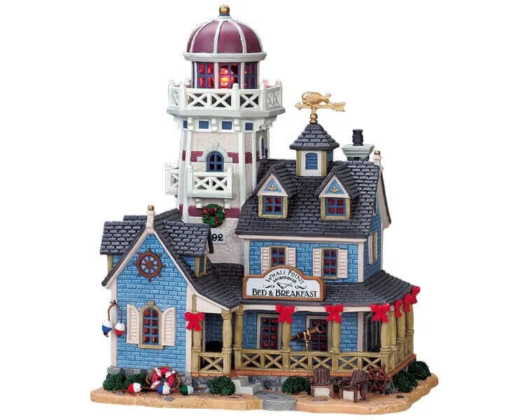 lemax-whale-point-lighthouse-bed-breakfast-phare-miniature-lumineux image 1