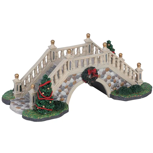 lemax-park-footbridge-pont-miniature-avec-sapins-d-cor-s image 1