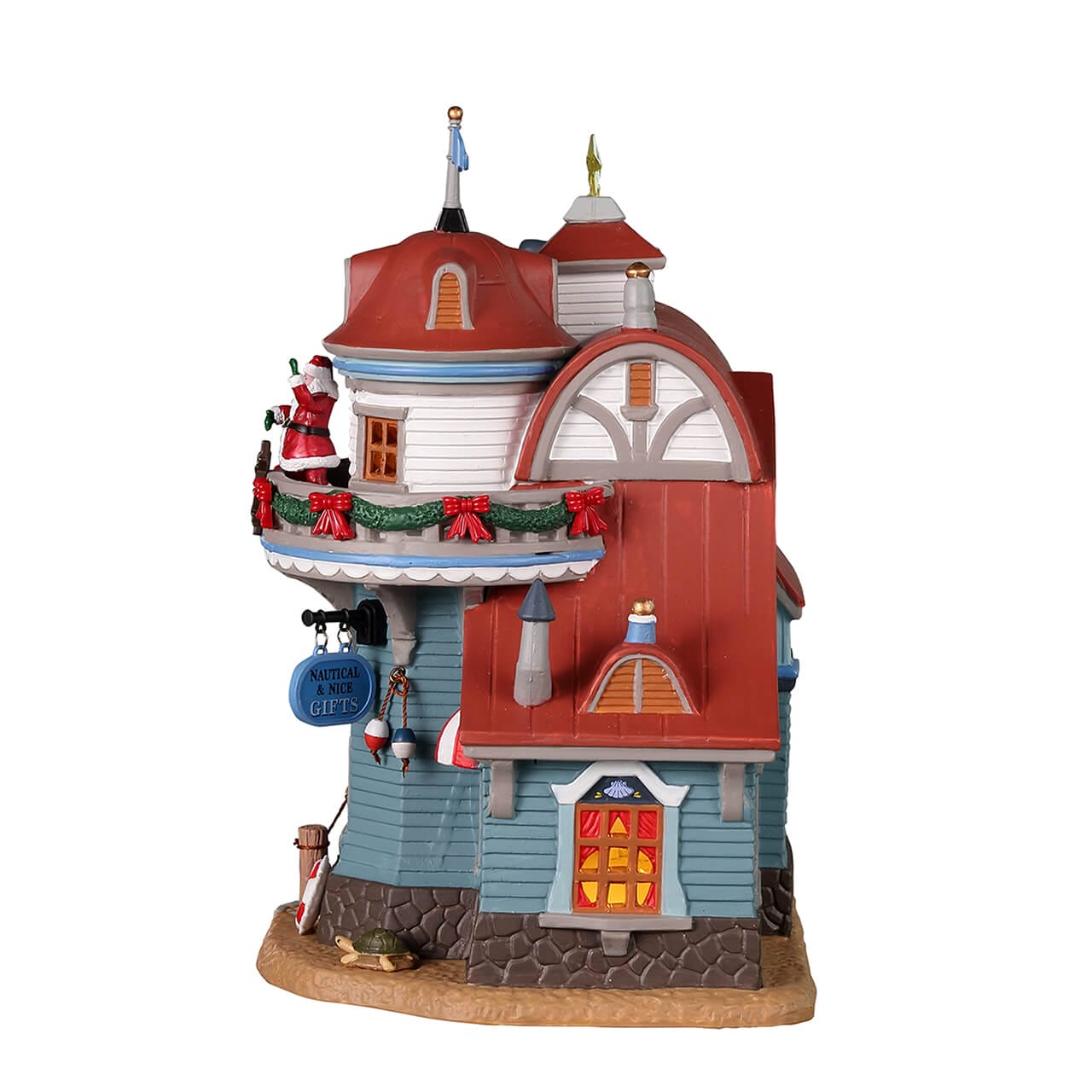 lemax-plymouth-corners-seaside-santa-christmas-shoppe-maison-lumineuse image 3