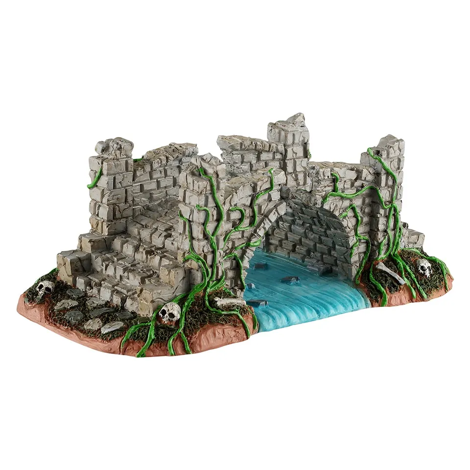 lemax-broken-bridge-pont-miniature-ruines-spooky-town image 1