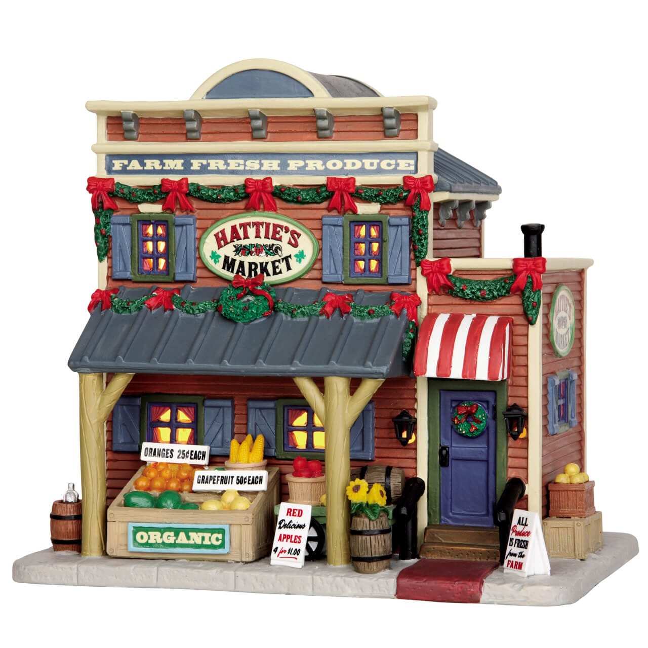 lemax-hattie-s-market-b-timent-village-de-no-l-miniature-lumineux image 1