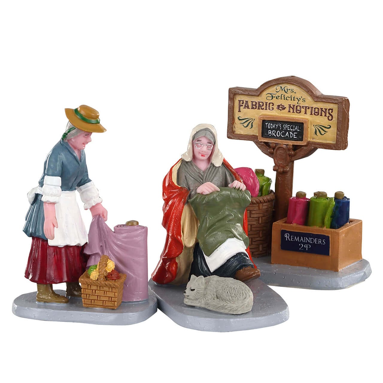 lemax-fabric-vendor-marchande-de-tissus-caddington-avec-chat image 1