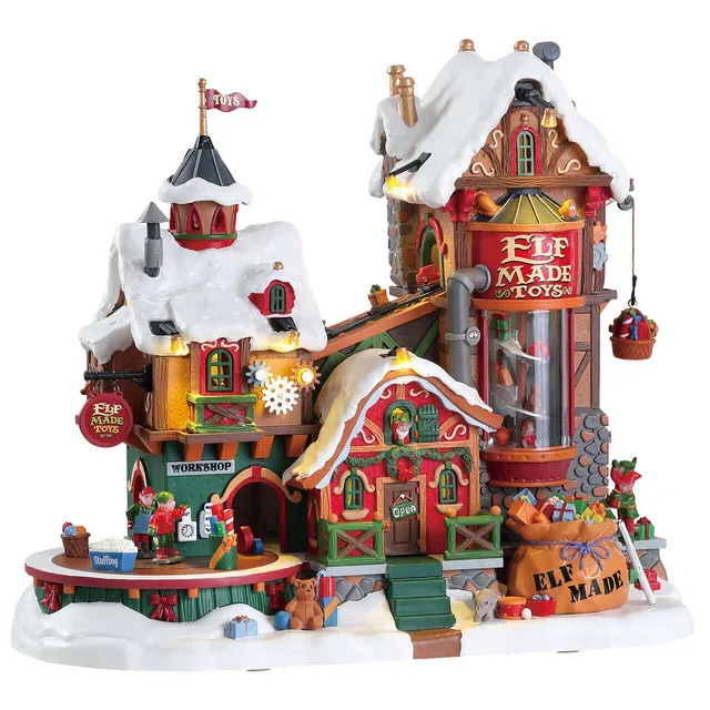 lemax-elf-made-toy-factory-fabrique-de-jouets-anim-e-collector image 1