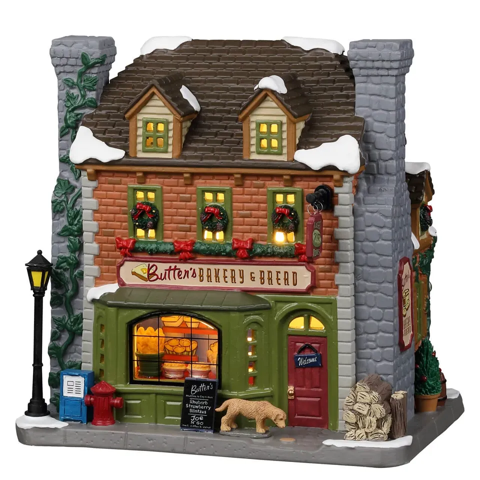 lemax-butter-s-bakery-bread-boulangerie-miniature-lumineuse-caddington image 1