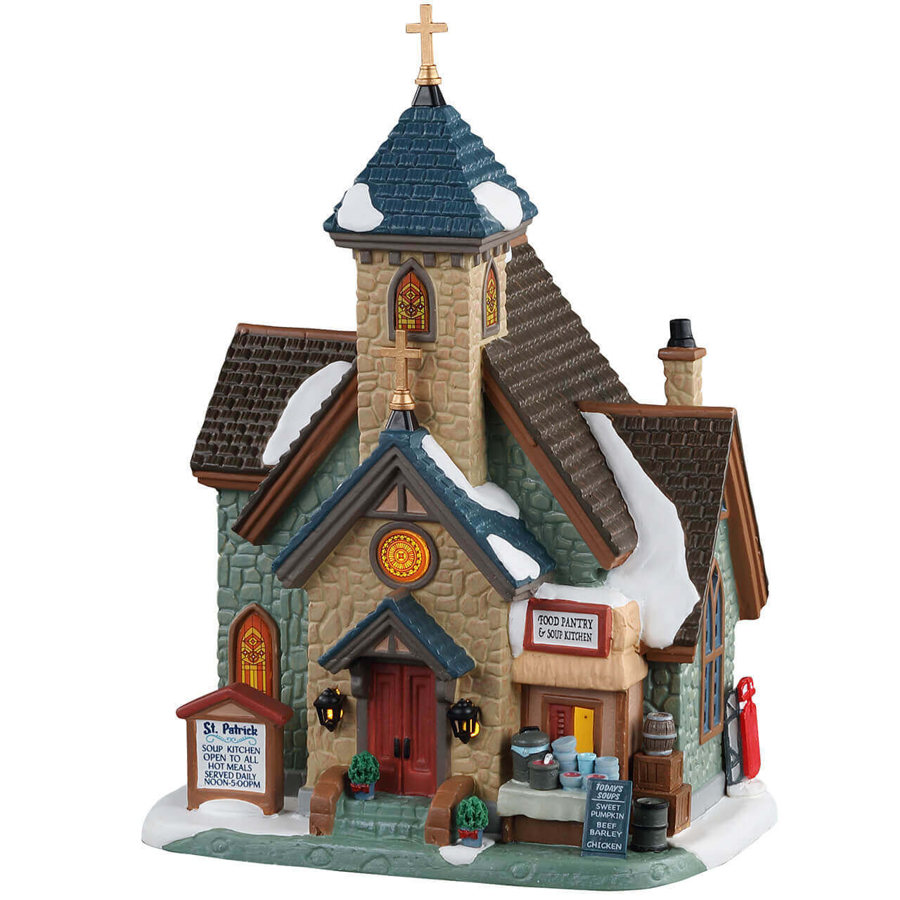 lemax-st-patrick-s-food-pantry-soup-kitchen-b-timent-miniature-lumineux-caddingt image 1